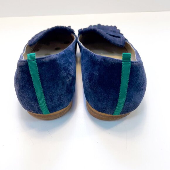 Boden Melody Fringe Loafers, Navy/Forest Suede, Size 8.5 (39) - Picture 6 of 9